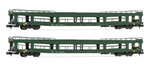 Arnold HN4353 - N - 2 tlg. Autotransportwagenset DDm, grün der DR; Ep. IV
